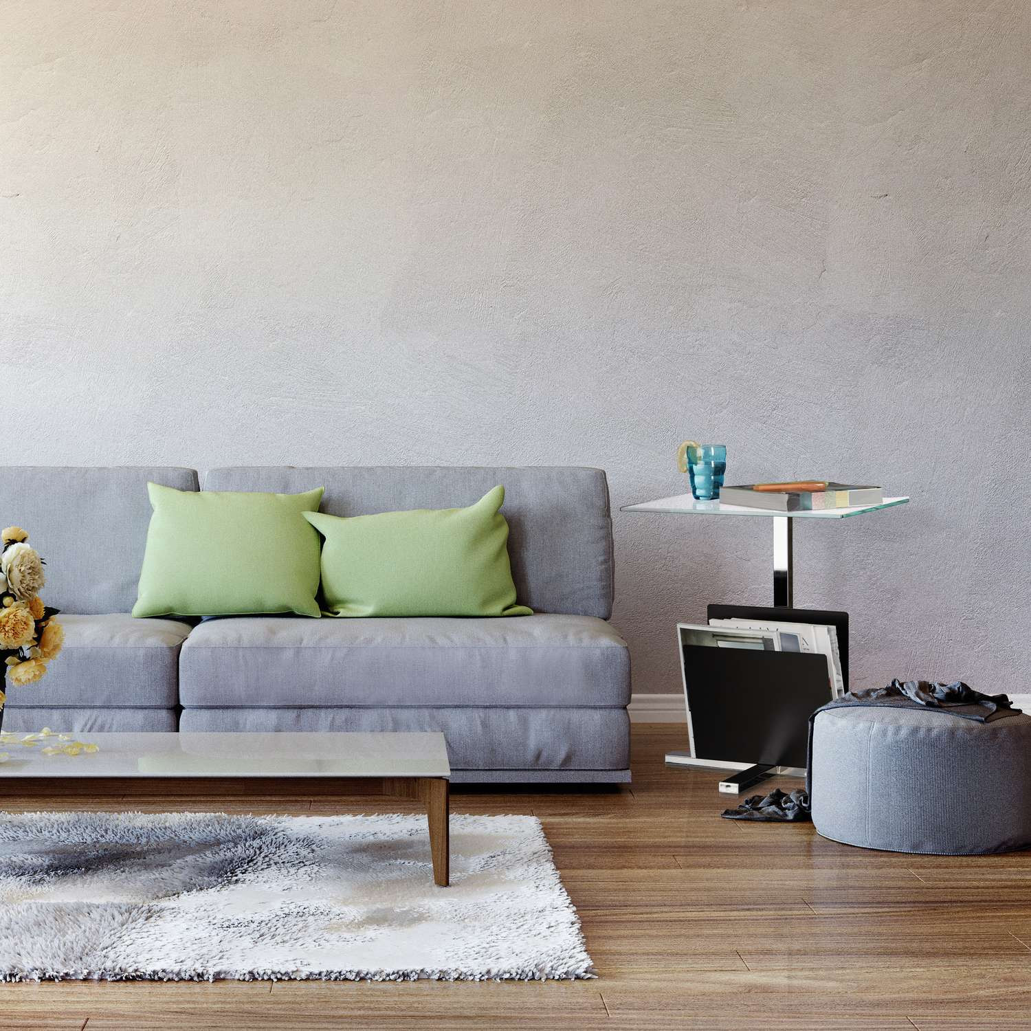Table d'appoint avec porte-revues