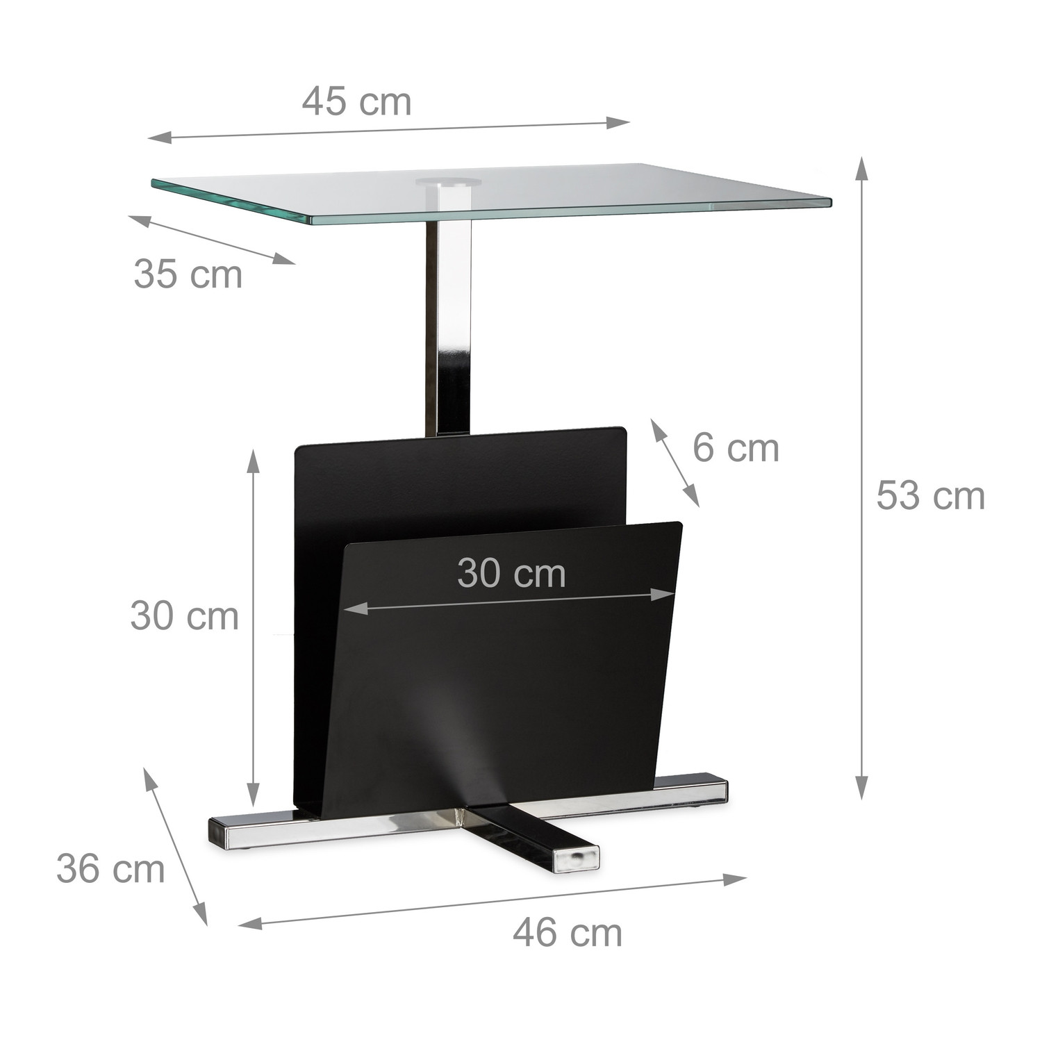 Table d'appoint avec porte-revues