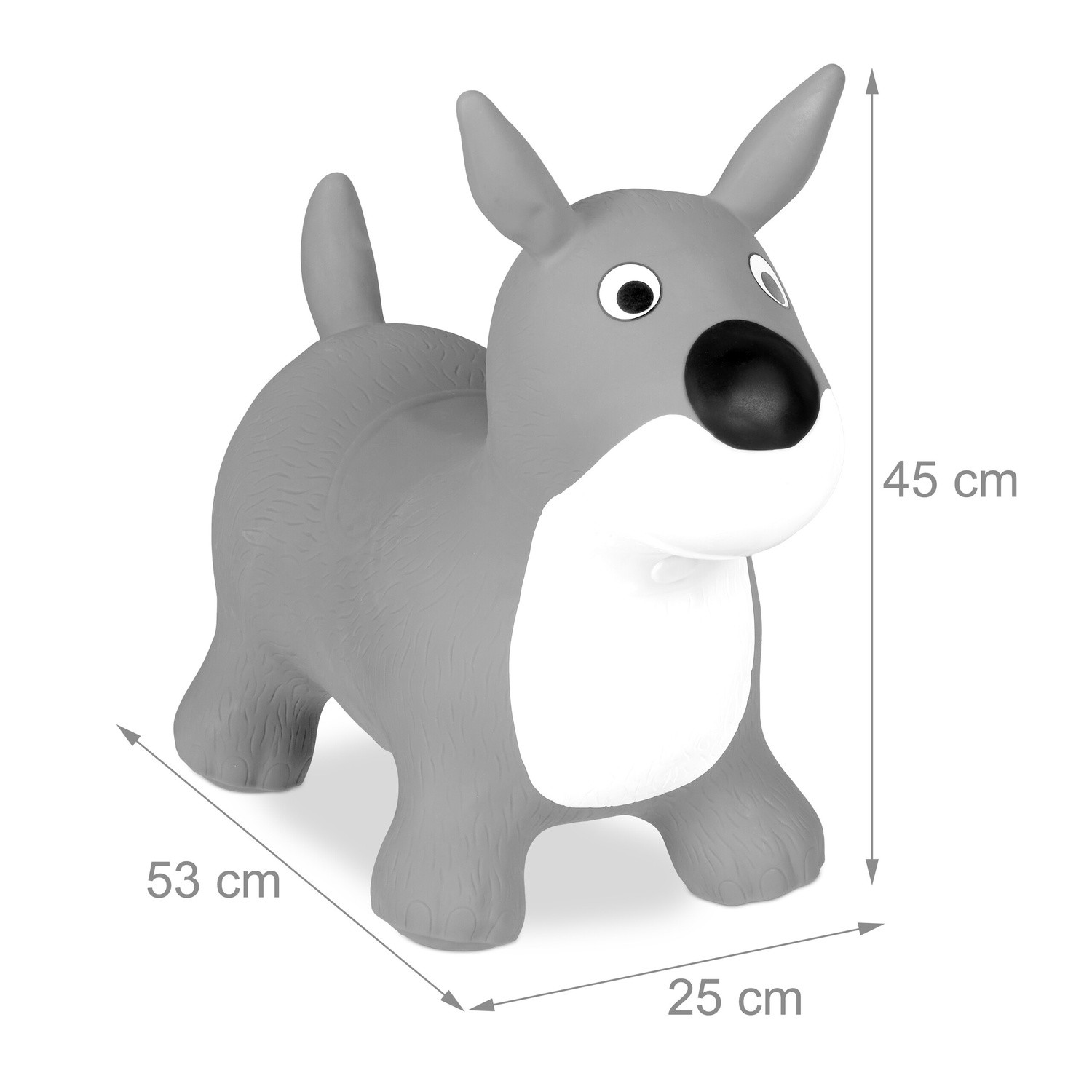 Springtier Hund in grau