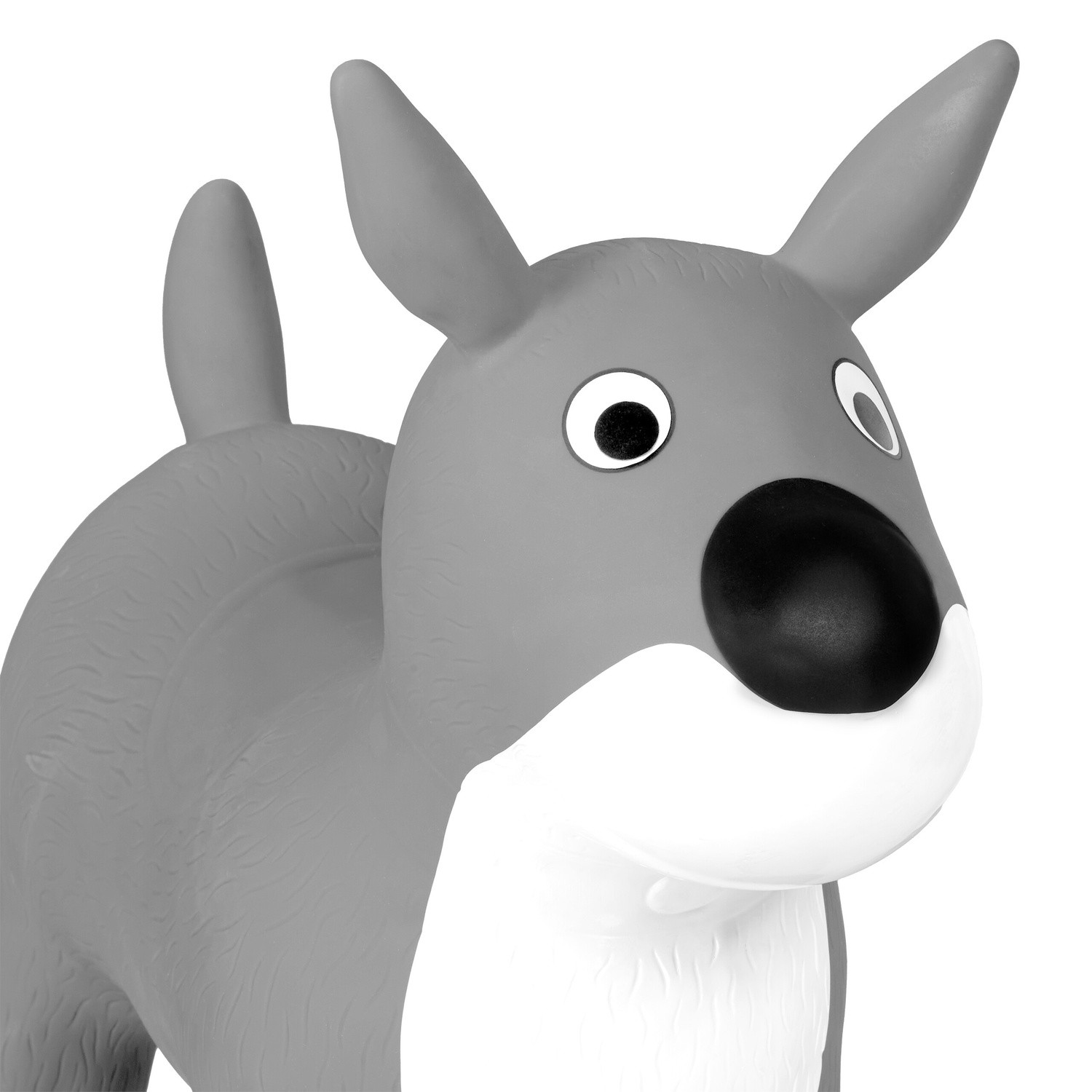 Springtier Hund in grau