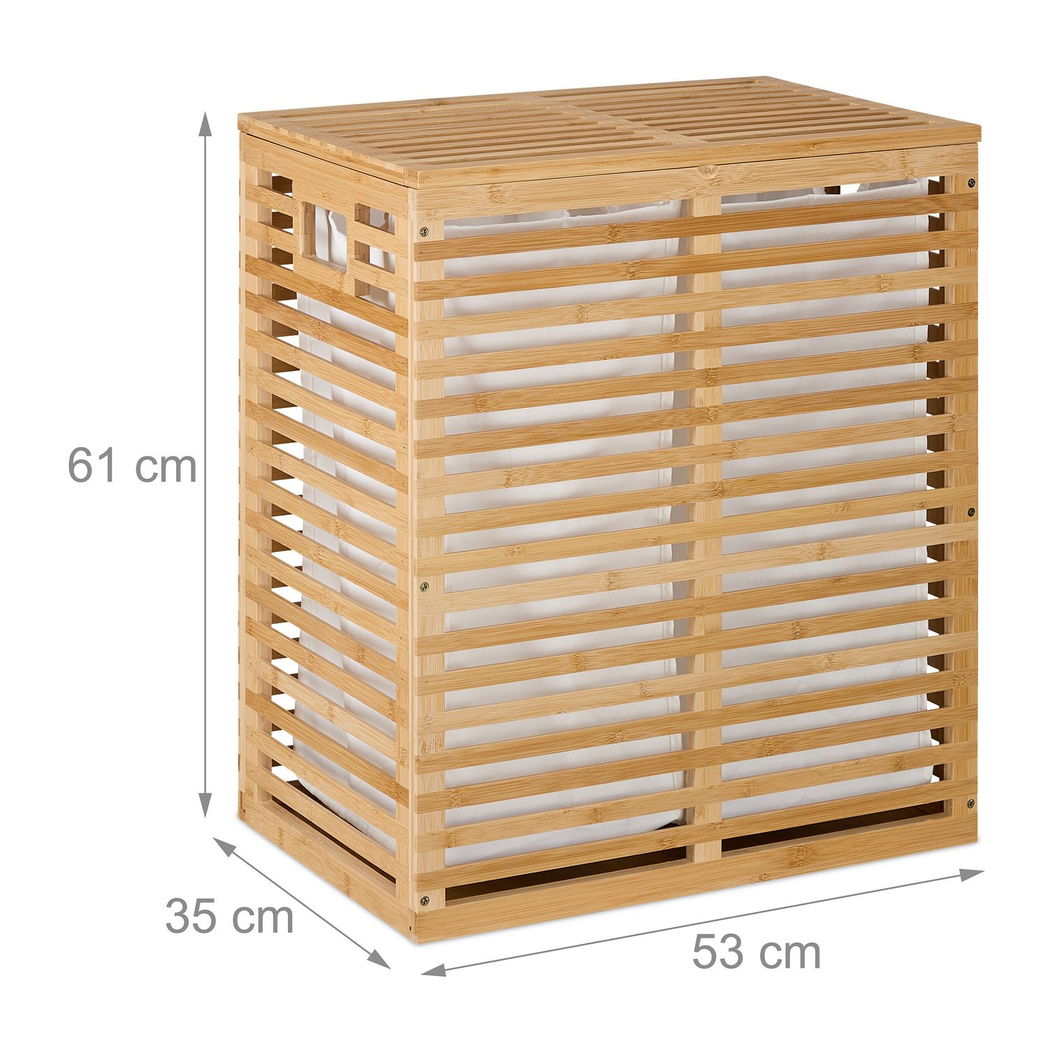 Bamboo Laundry basket with 2 sacks