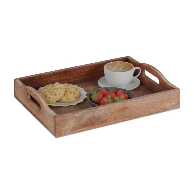 Bandeja rectangular en madera de mango