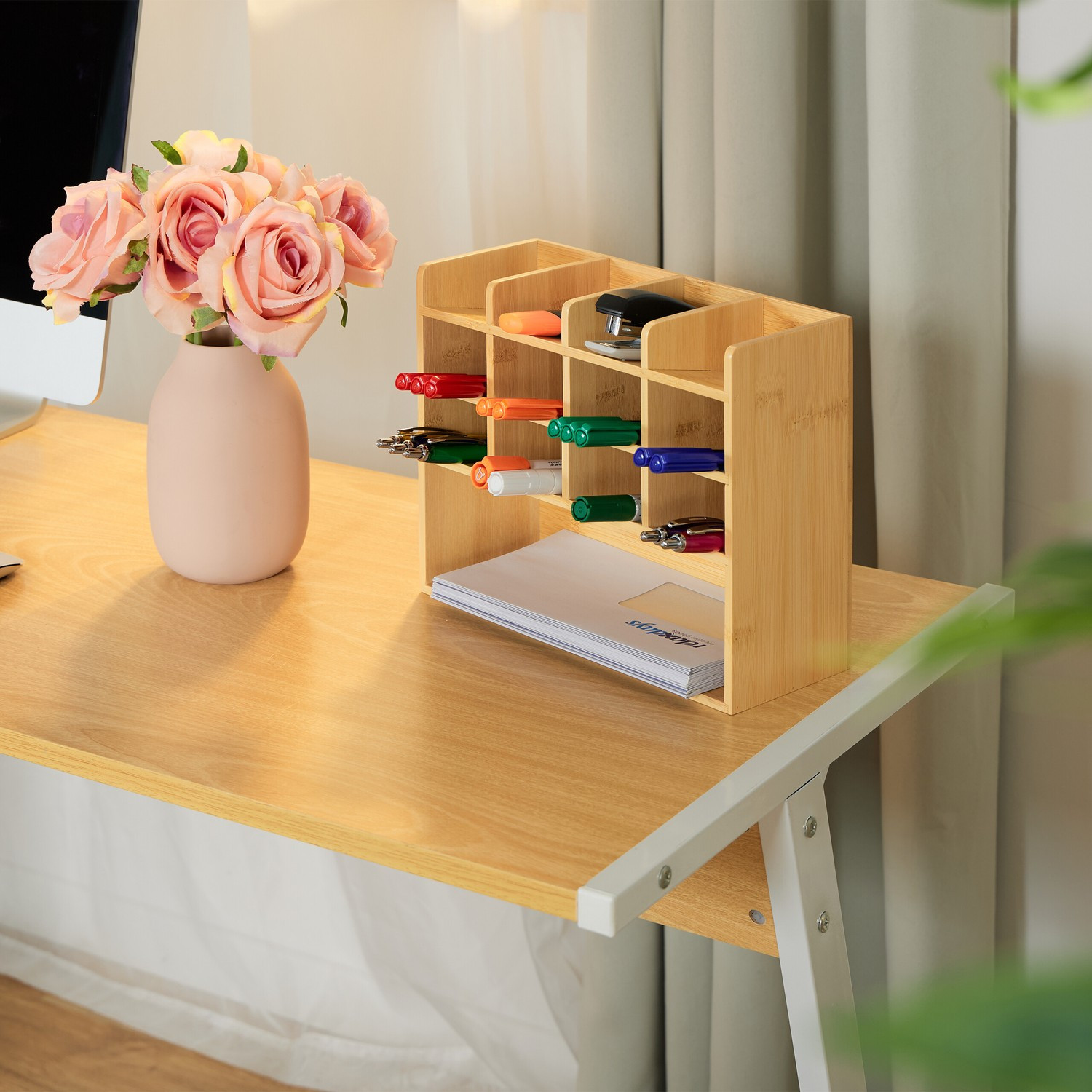 Bureau organizer van bamboe