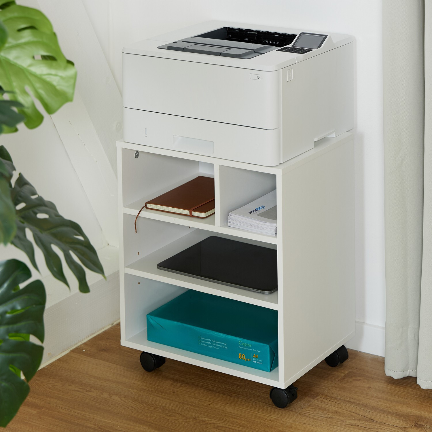Contenedor rodante con 4 compartimentos