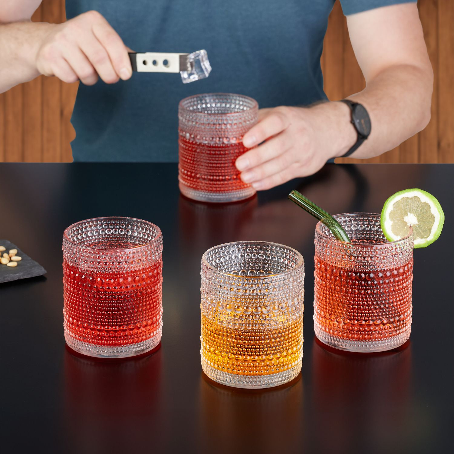 Drinkglas druppelset van 4