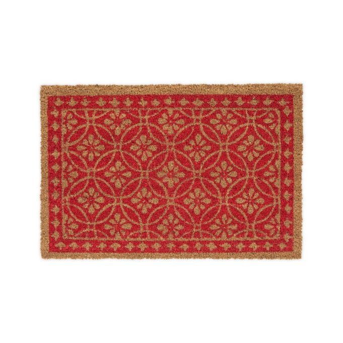 Coconut doormat floral pattern