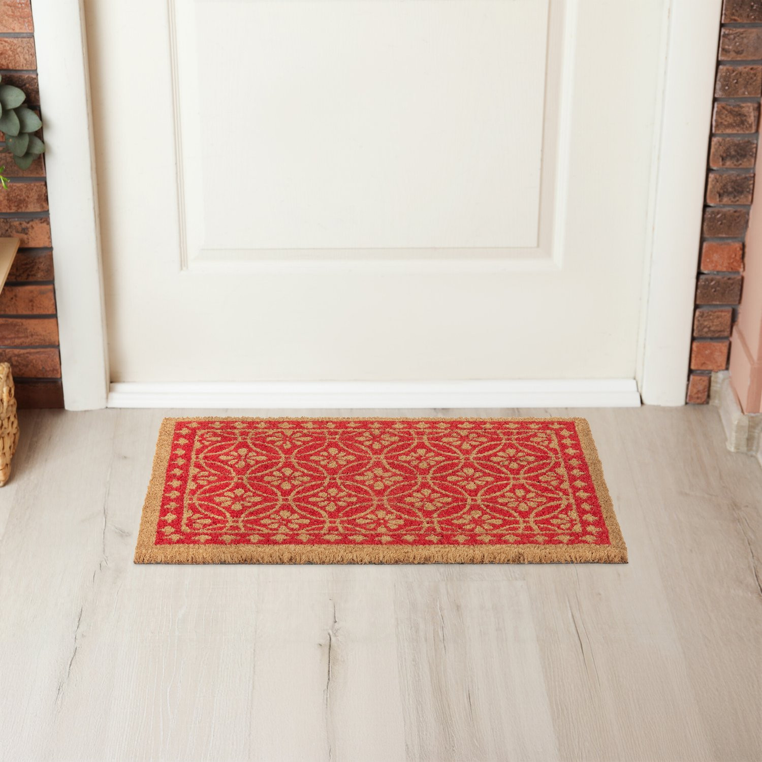 Coconut doormat floral pattern