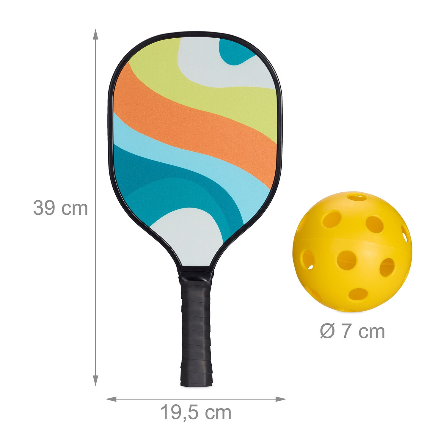 Conjunto de pickleball com 4 raquetes e 8 bolas