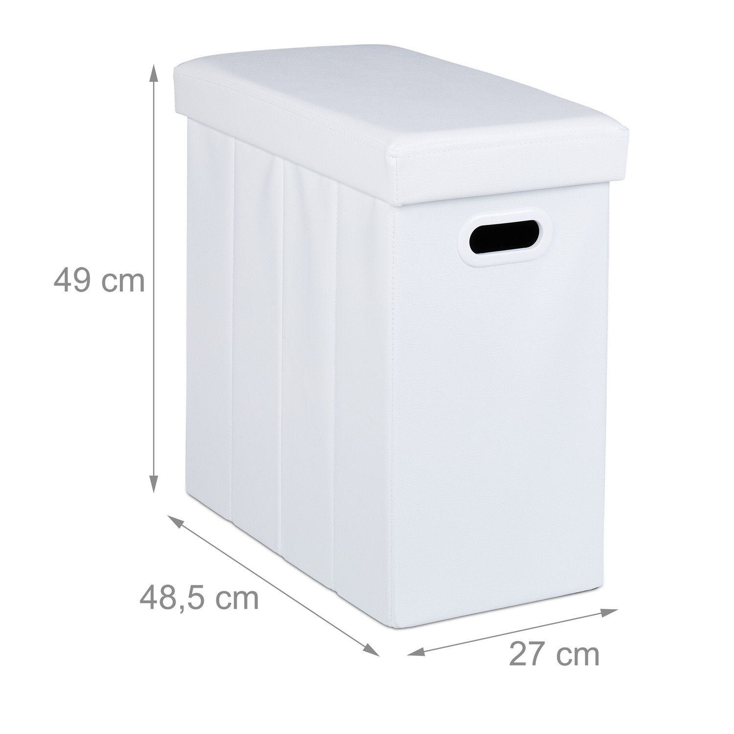 Ottoman in white artificial leather
