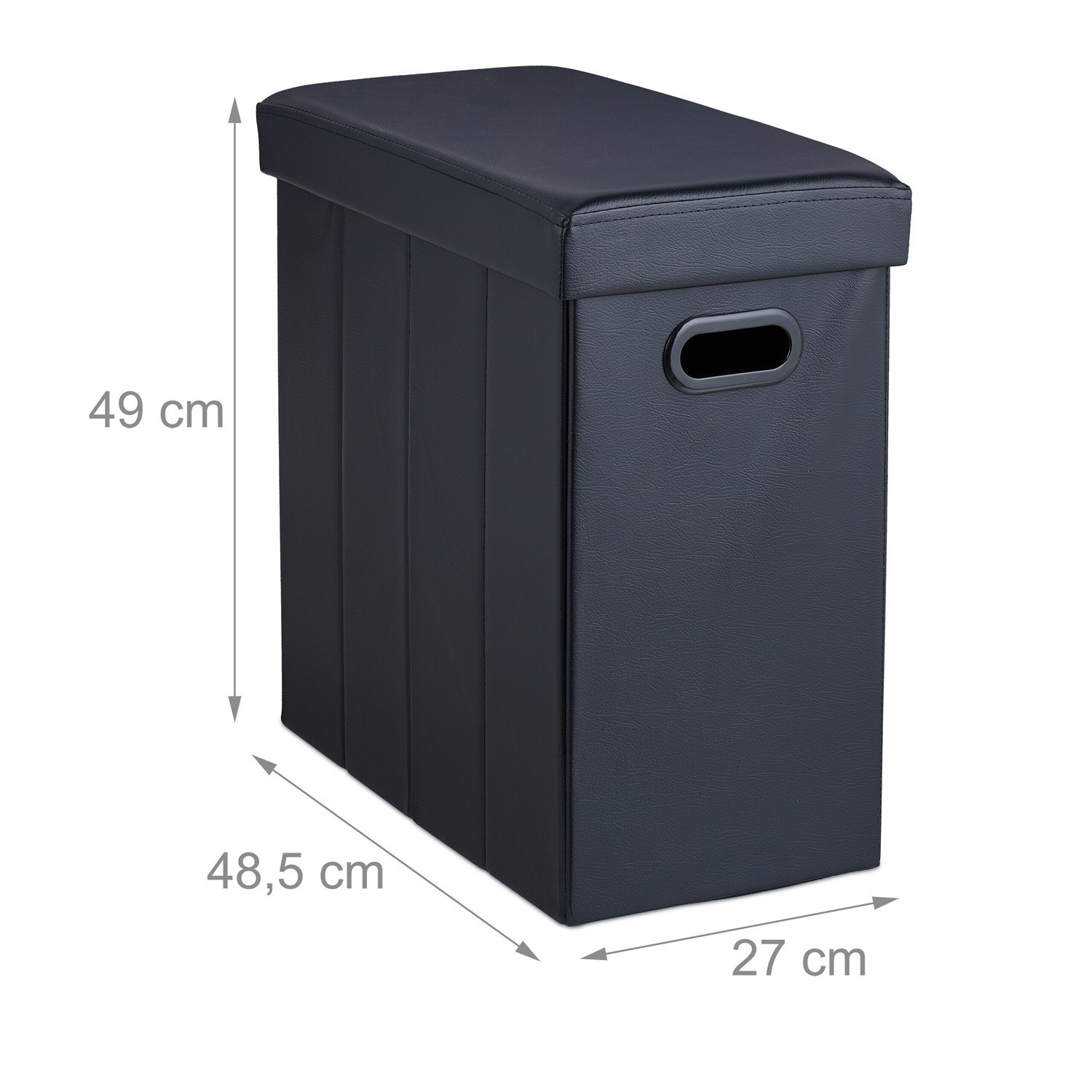 Pouf in similpelle nera