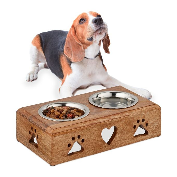 Bar na misky pre psov s 2 miskami