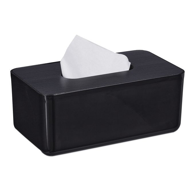 Tissue box with bamboo lid