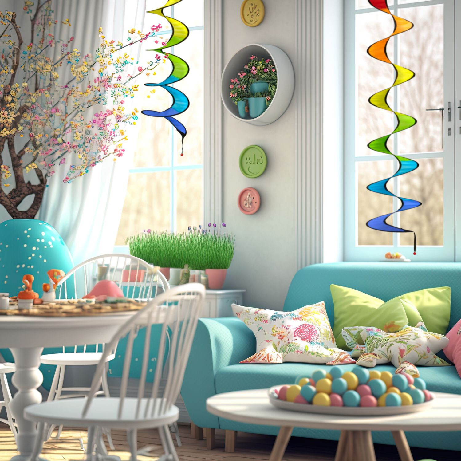 Set di 2 campanelli eolici arcobaleno