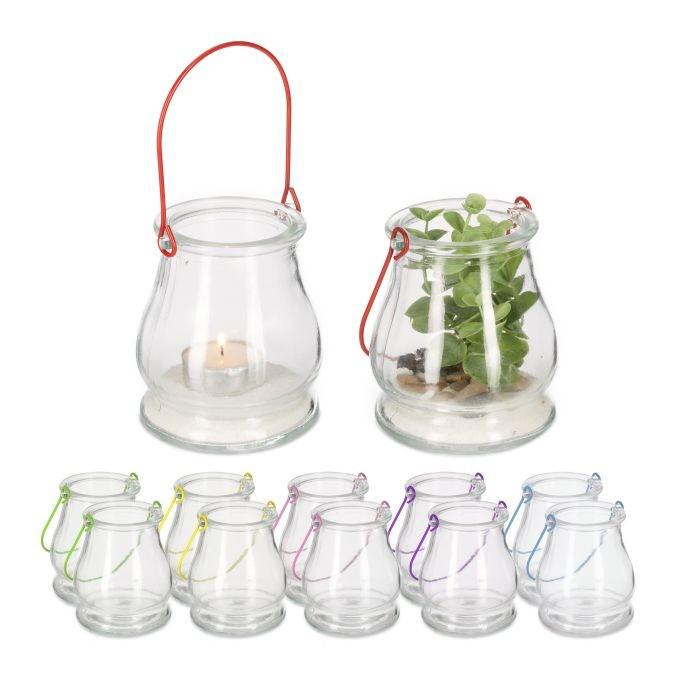 Transparentes Windlicht 12er Set