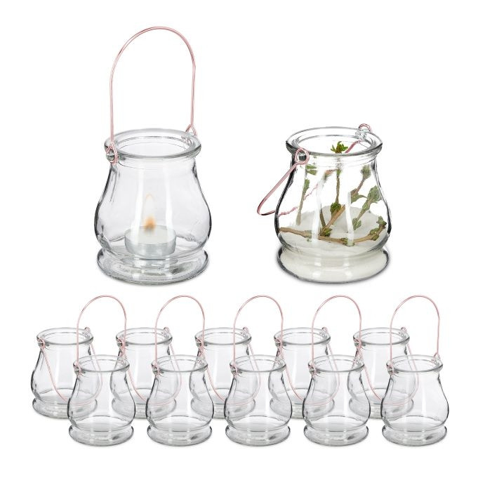 Transparentes Windlicht 12er Set
