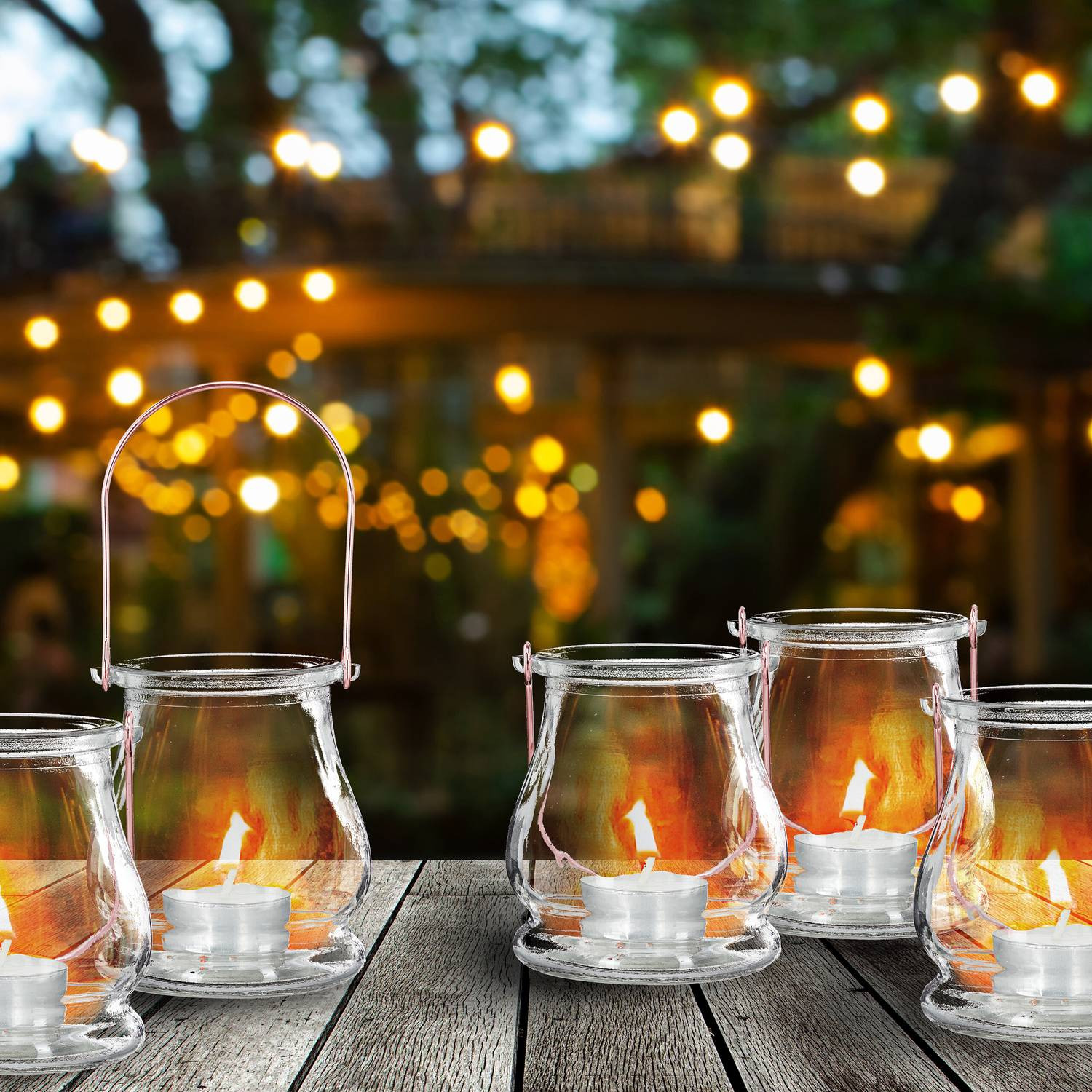 Transparentes Windlicht 12er Set
