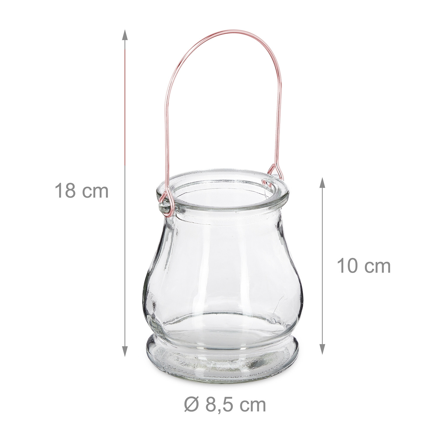 Transparentes Windlicht 12er Set