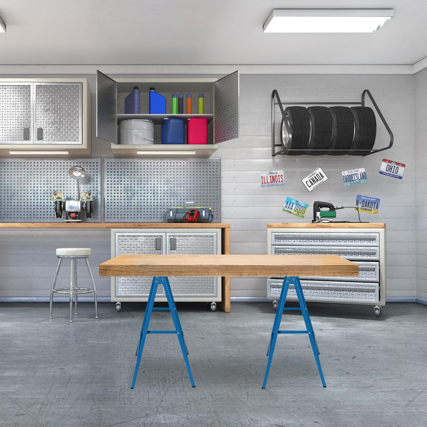 Supporti da lavoro, 2 pezzi, blu