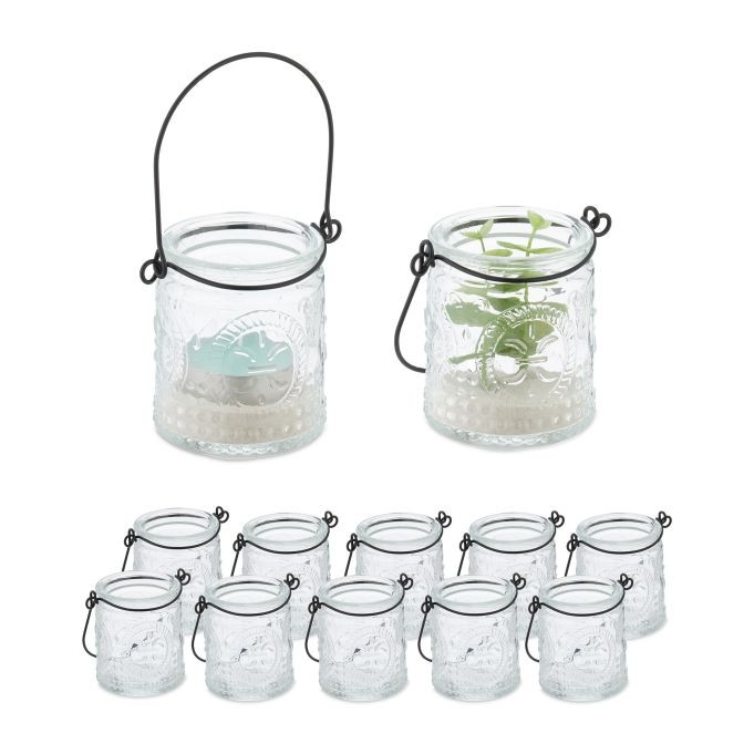 Transparentes Windlicht 12er Set