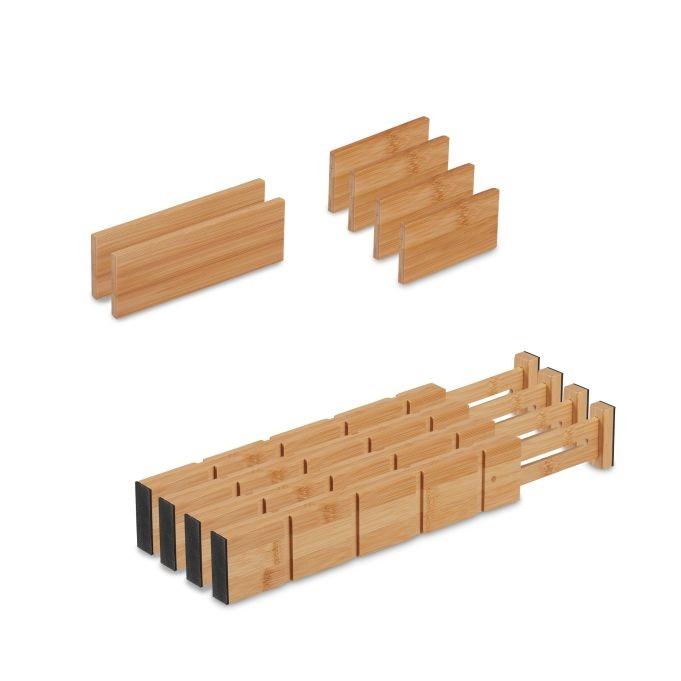 Divisórias de gaveta de bambu