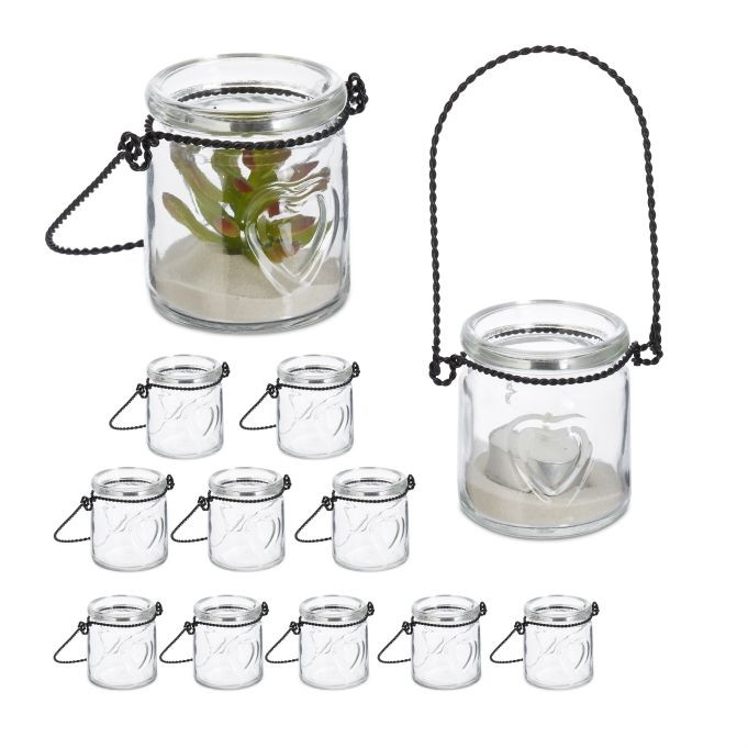 Transparentes Windlicht 12er Set