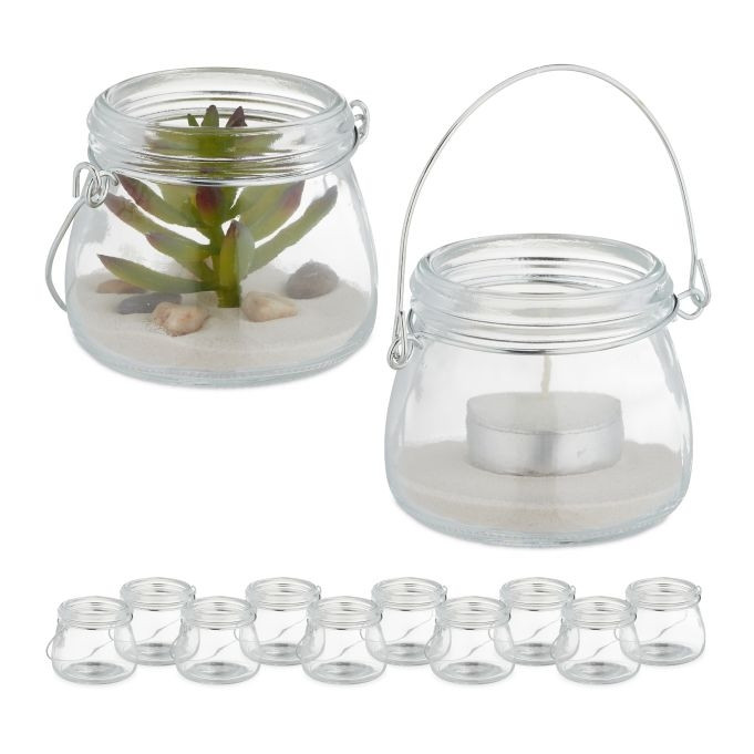 Transparentes Windlicht 12er Set