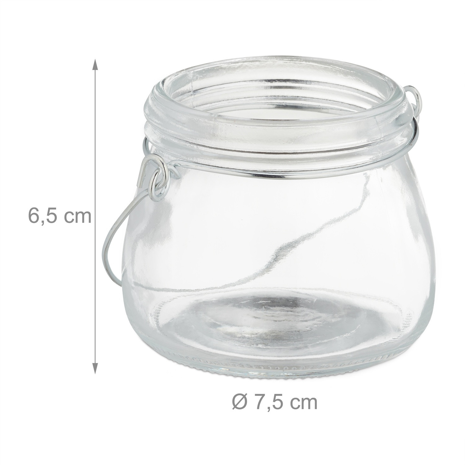 Transparentes Windlicht 12er Set