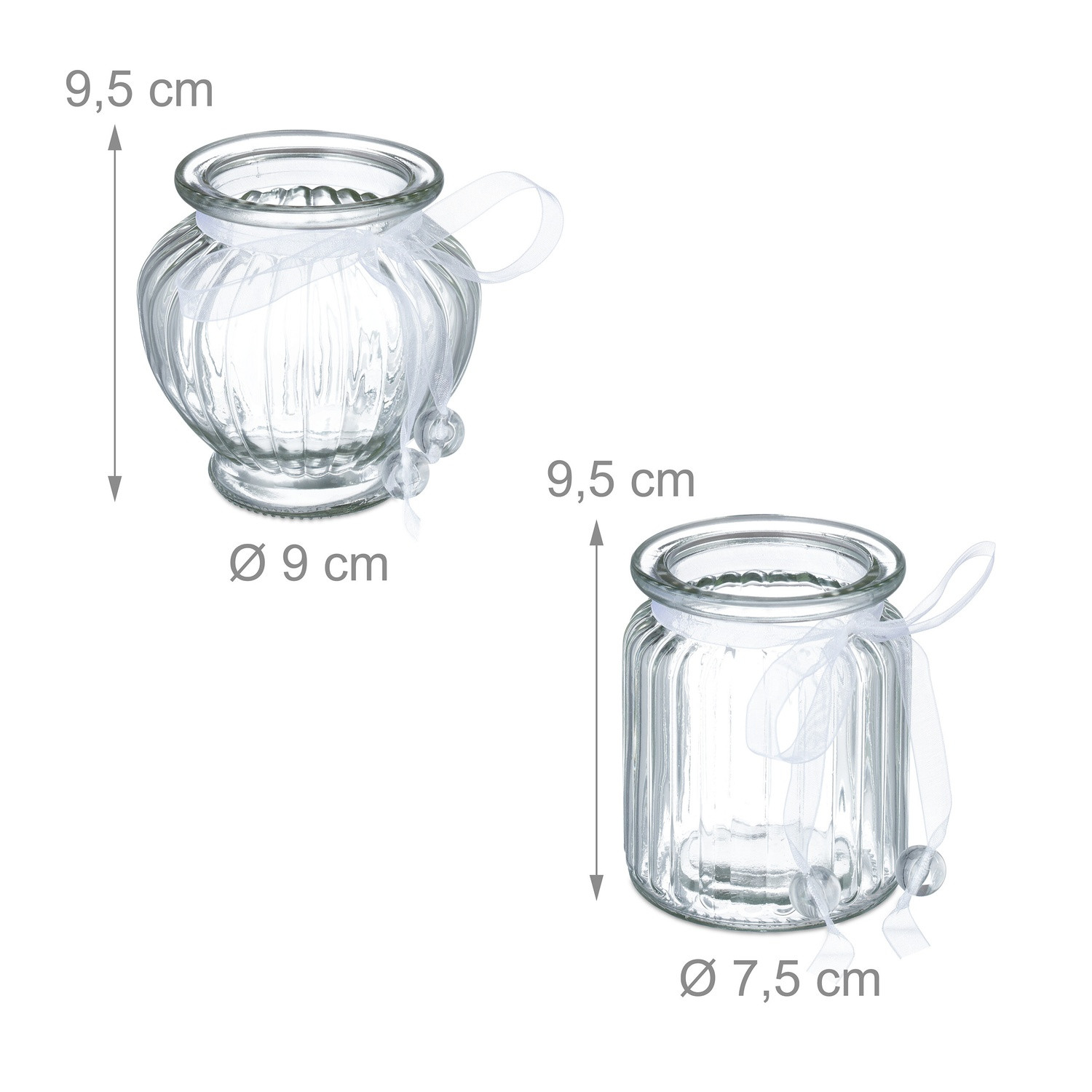 Transparentes Windlicht 12er Set