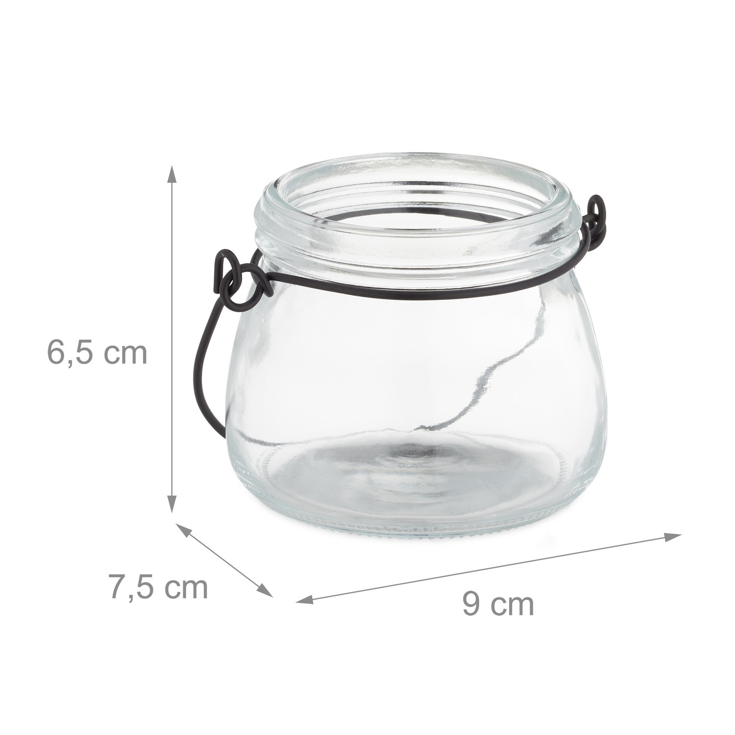 Transparentes Windlicht 12er Set