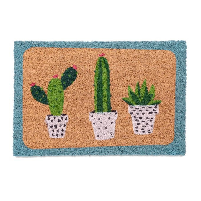Felpudo de coco con cactus