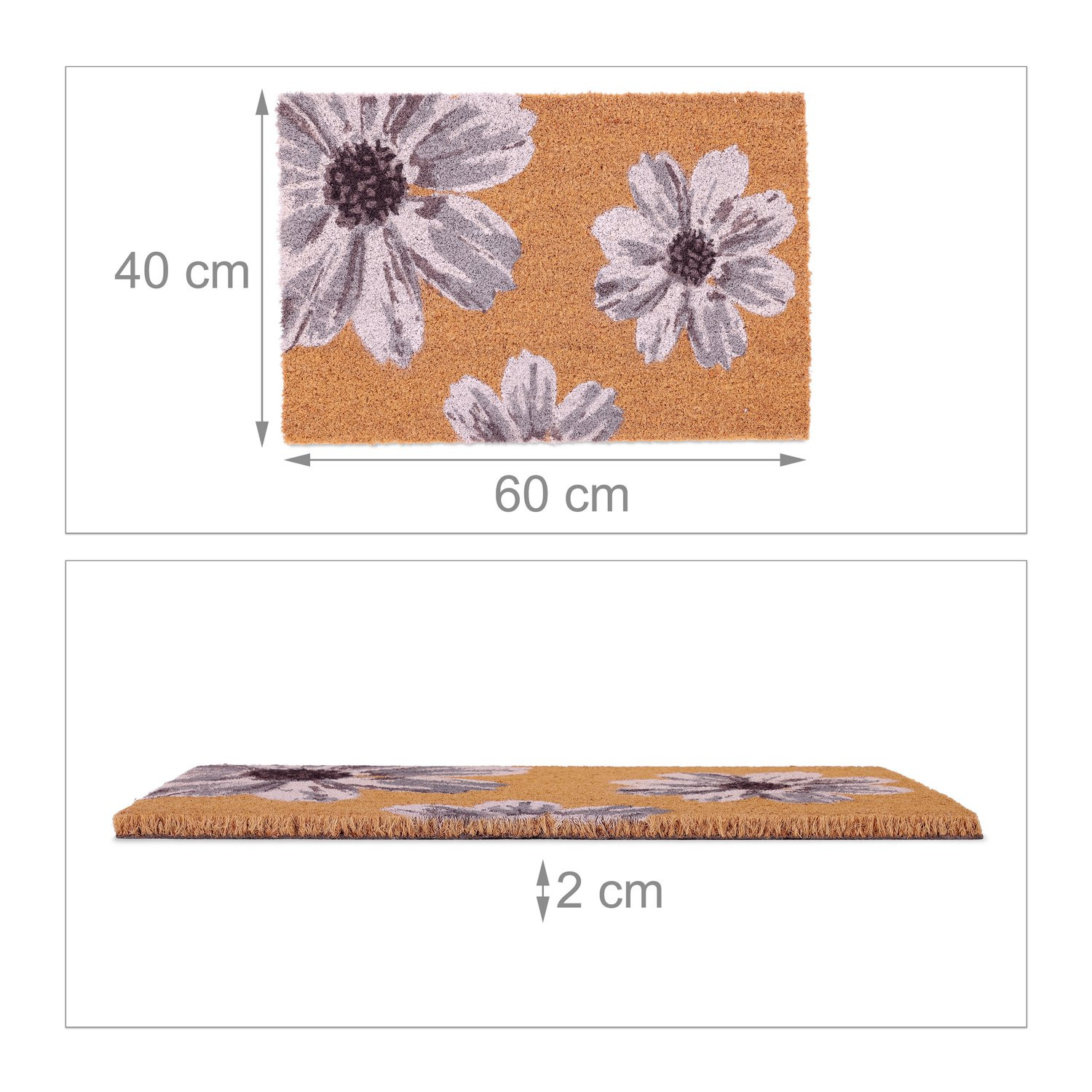 Paillasson avec noix de coco et fleurs