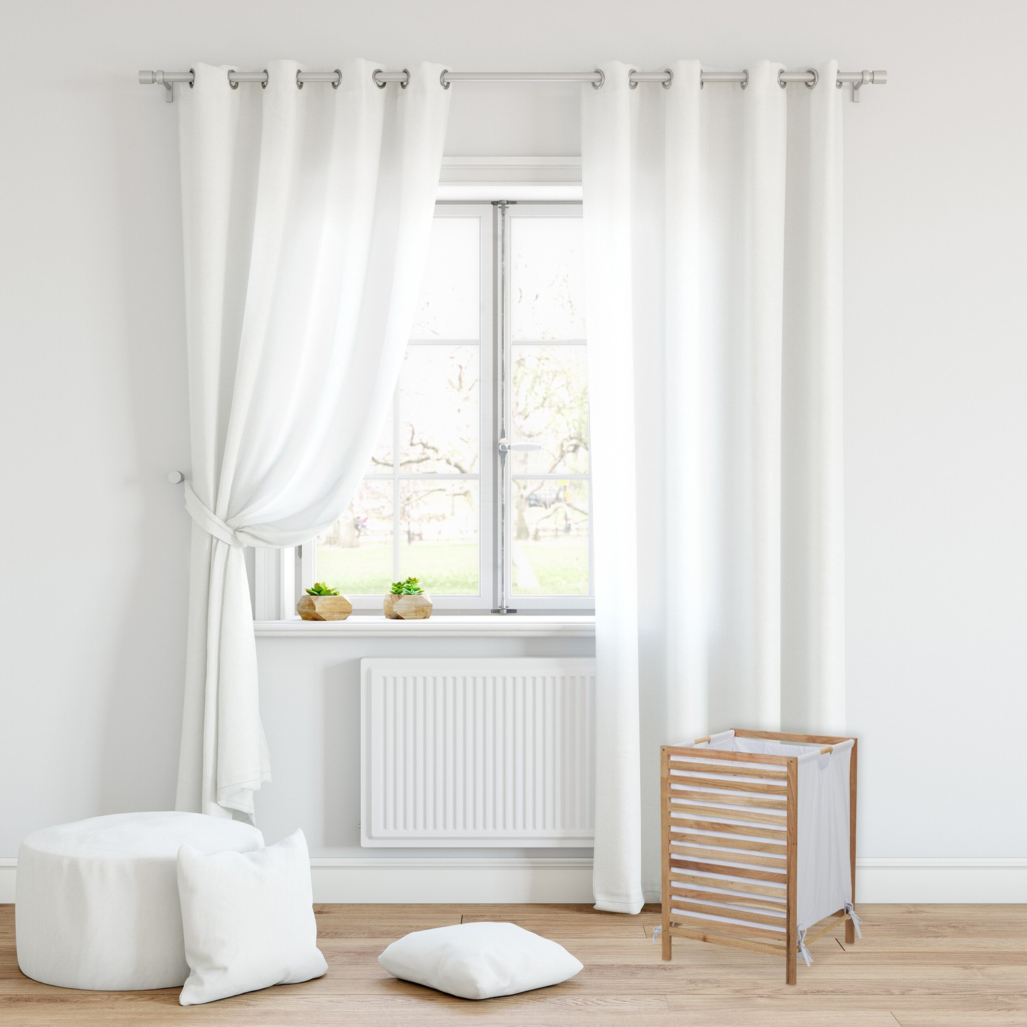 Wasmand in notenhout
