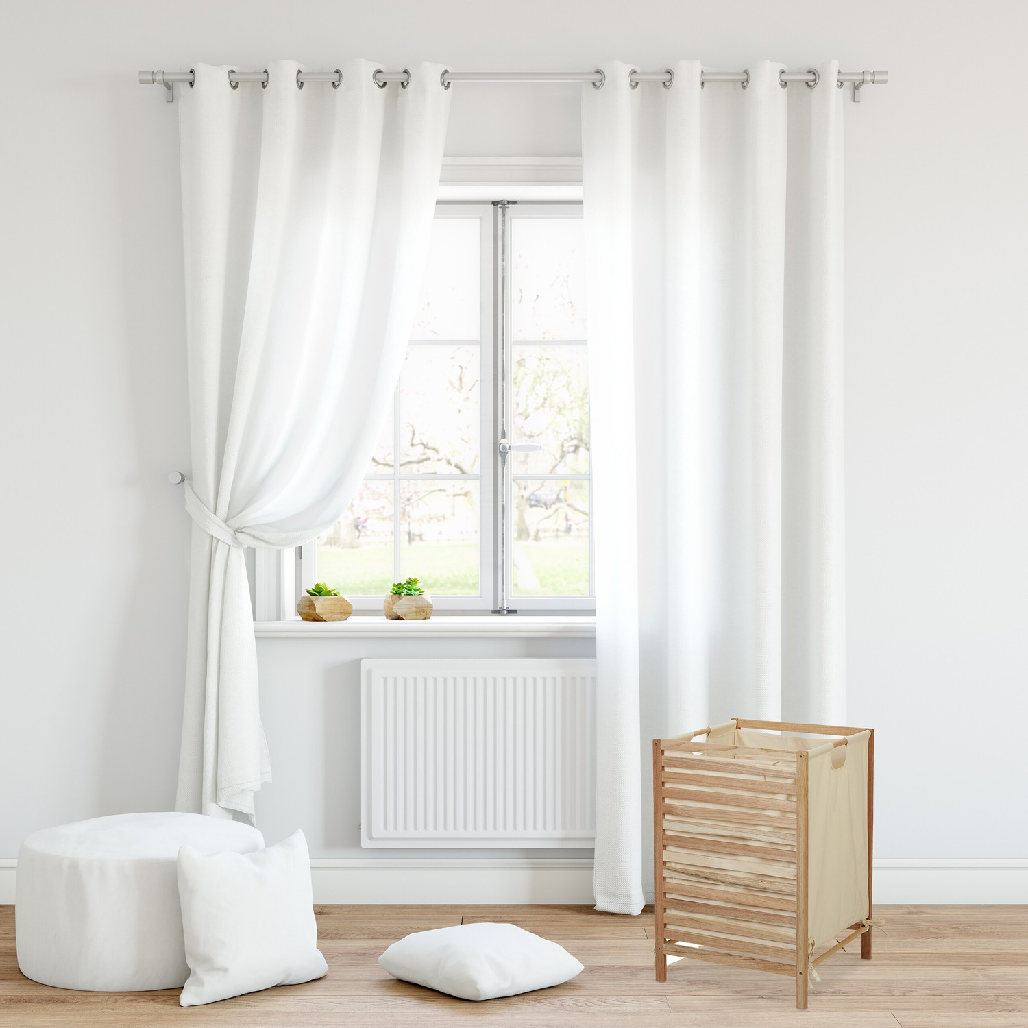 Wasmand in notenhout