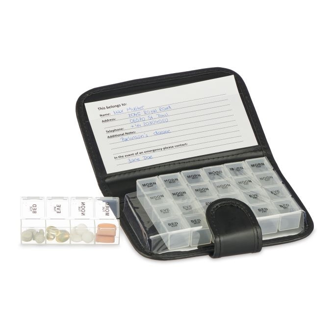 Mobile box for tablets 7 days 4 compartments