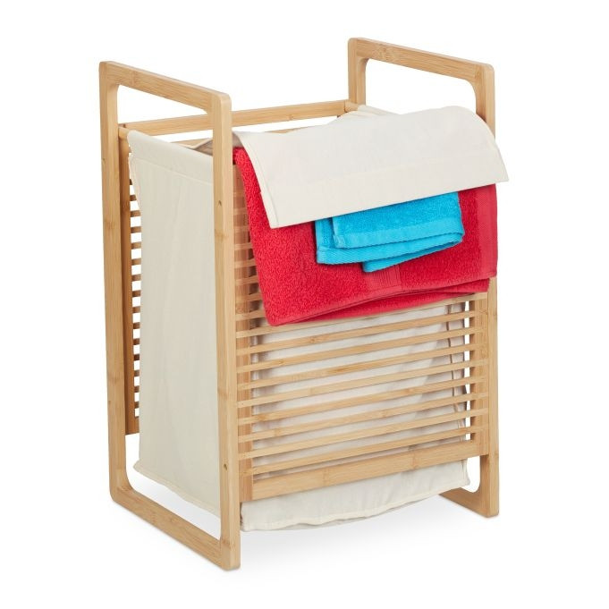 Bamboe wasmand met deksel
