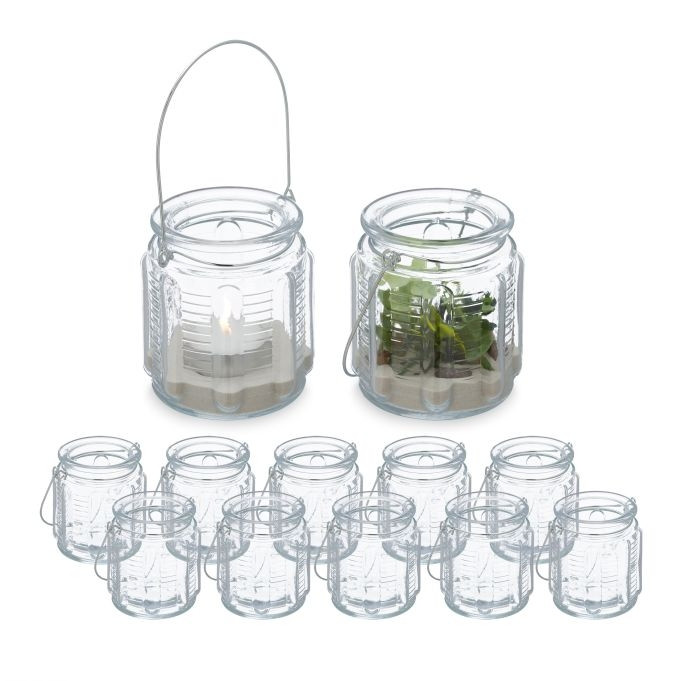 Transparentes Windlicht 12er Set