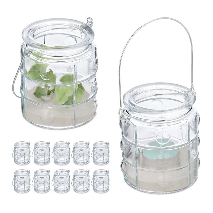 Transparentes Windlicht 12er Set