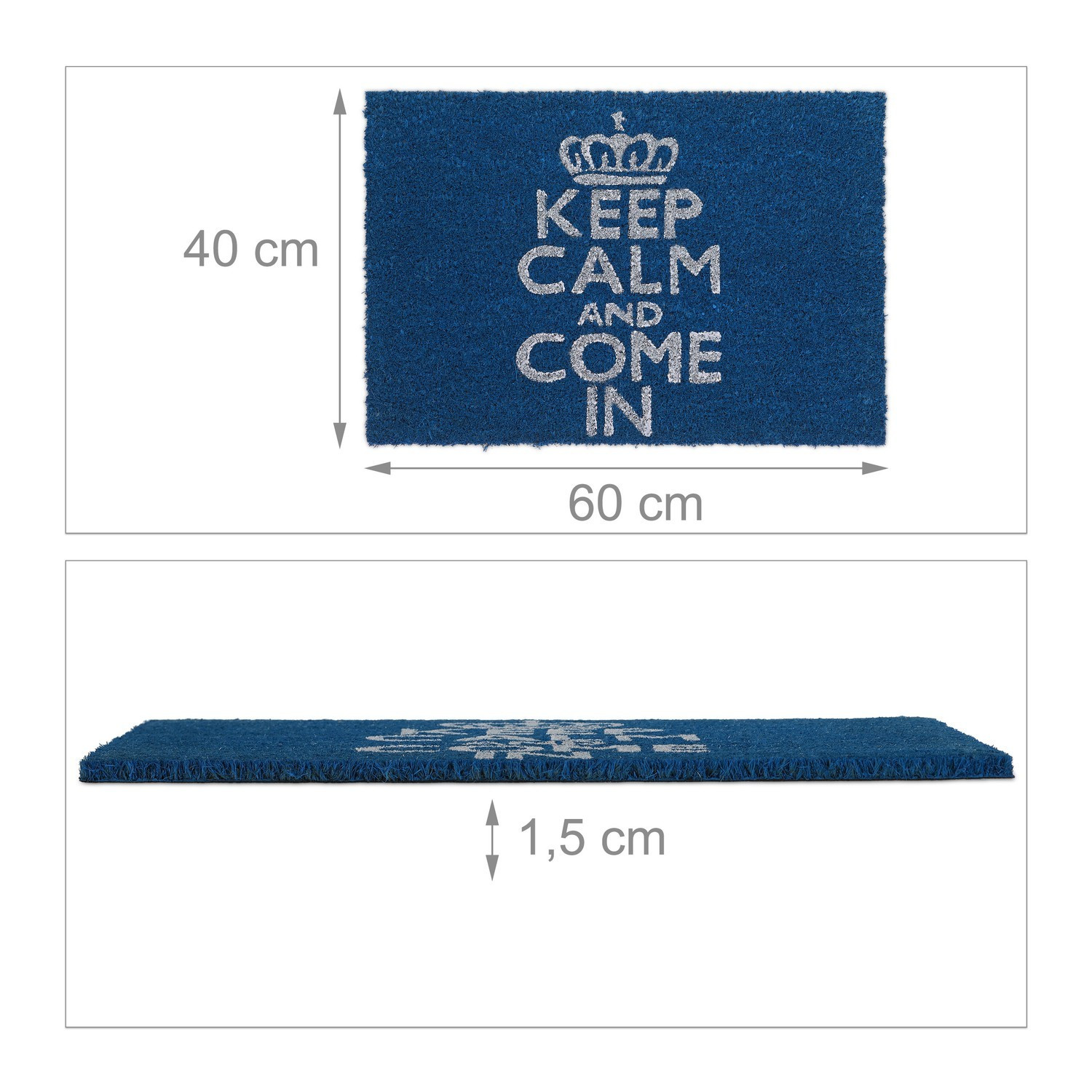 Zerbino "Keep calm and come in" blu