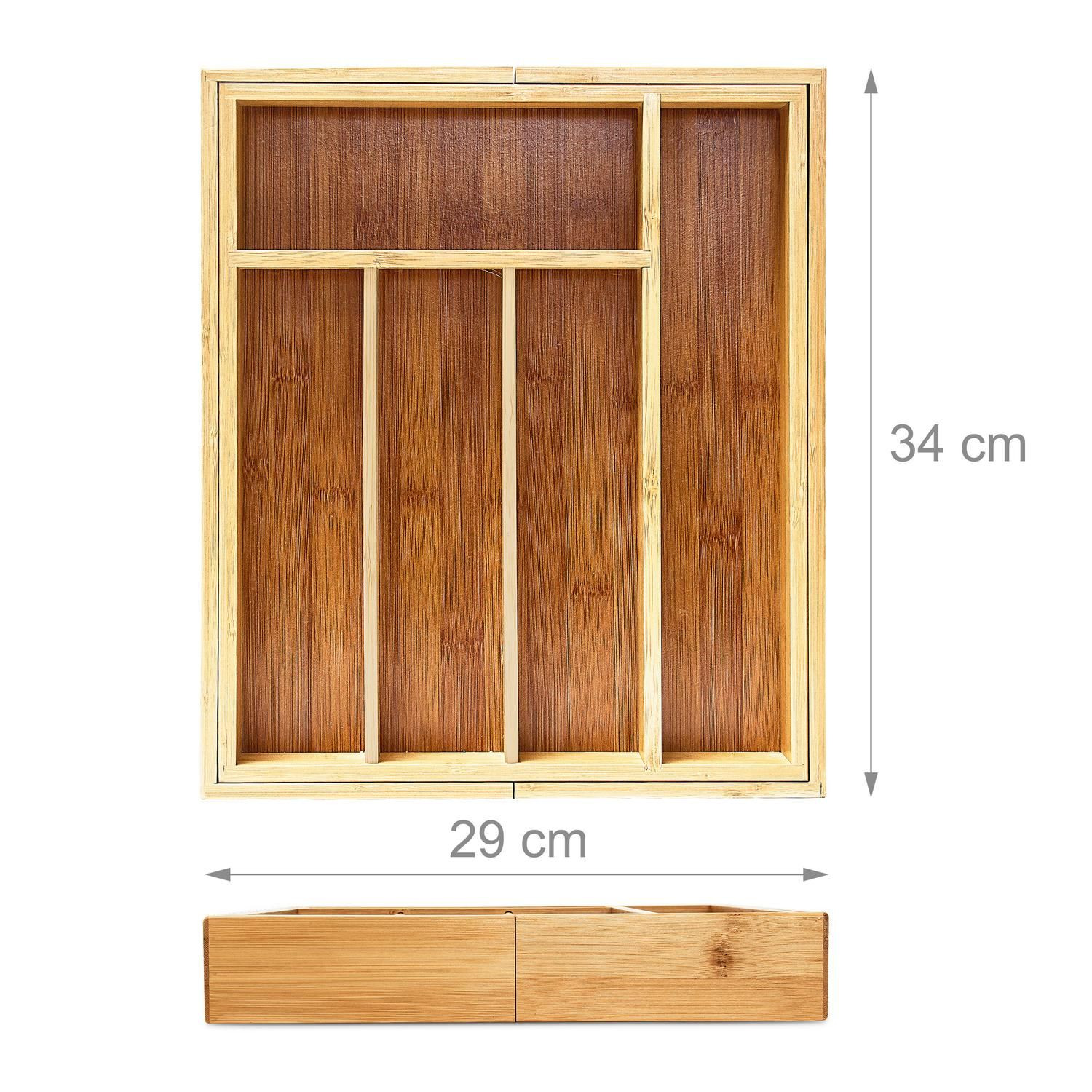 Cutlery box bamboo extendable size S
