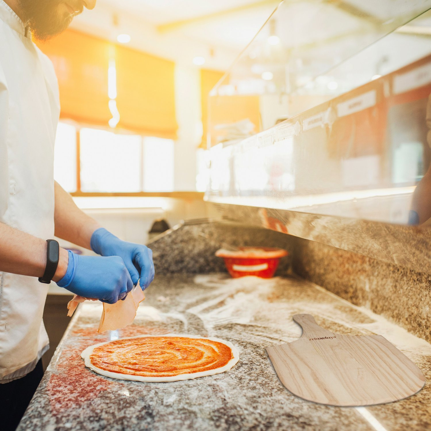 Houten pizzaschep