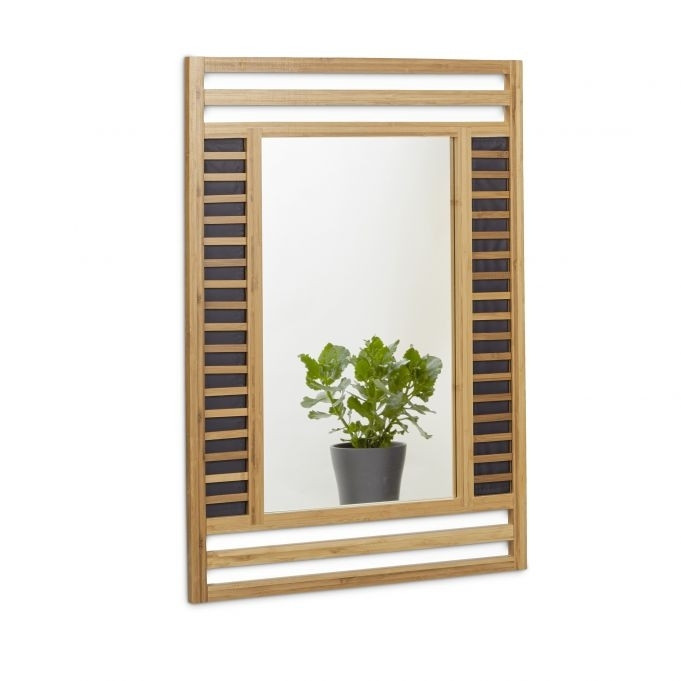 Bamboo mirror with decorative frame