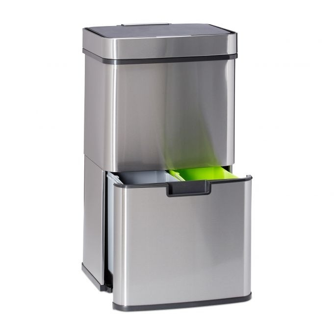 Waste sorting system 3-fold with sensor