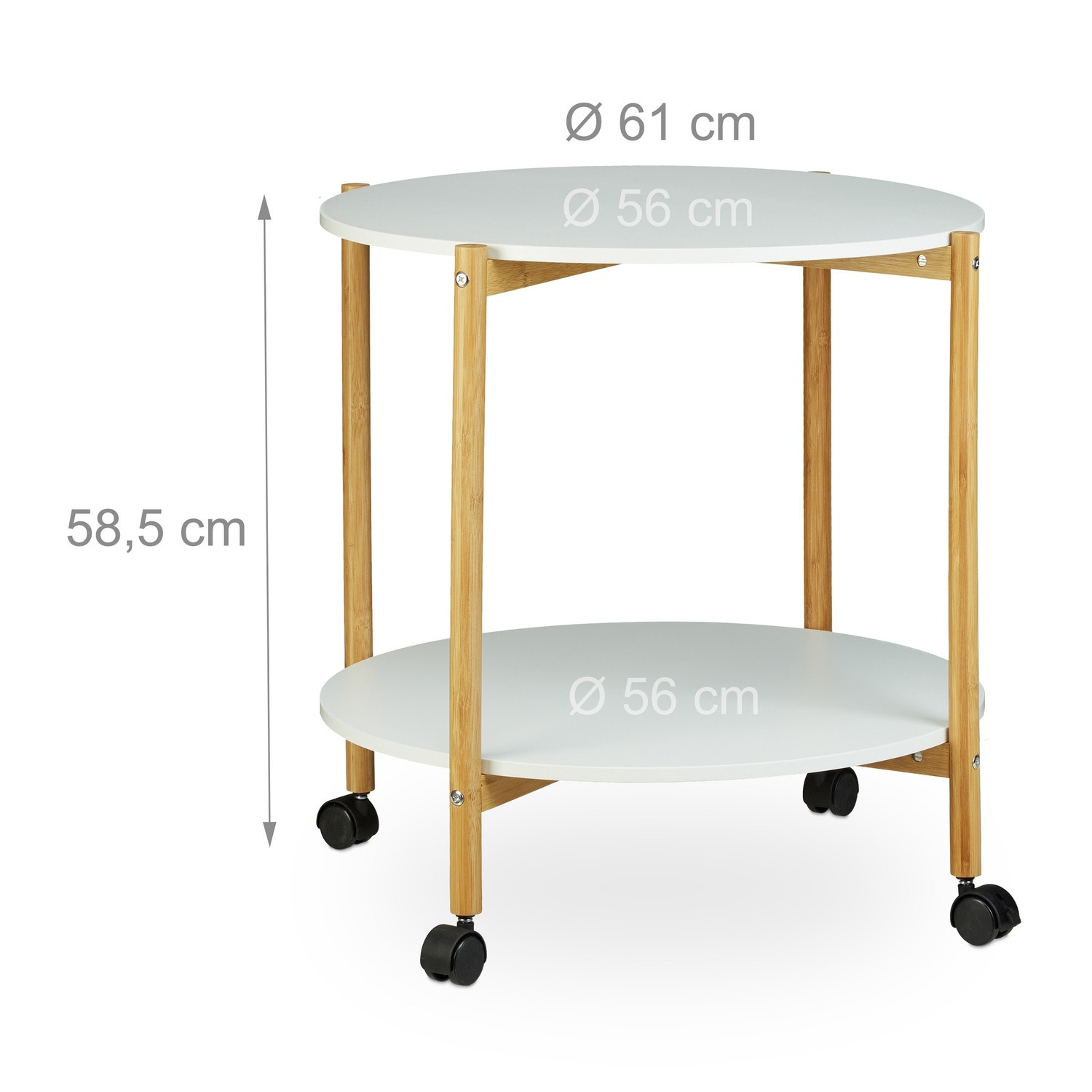 Table d'appoint à roulettes et 2 niveaux