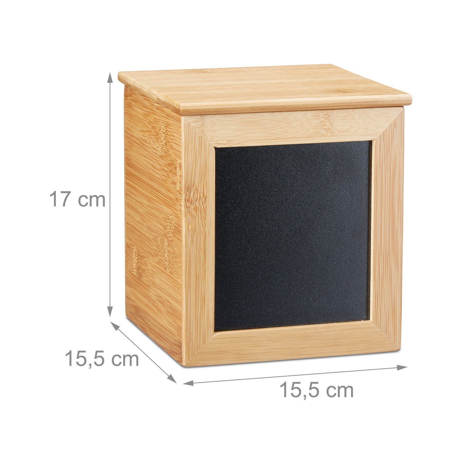Caixa de armazenamento de bambu com placa
