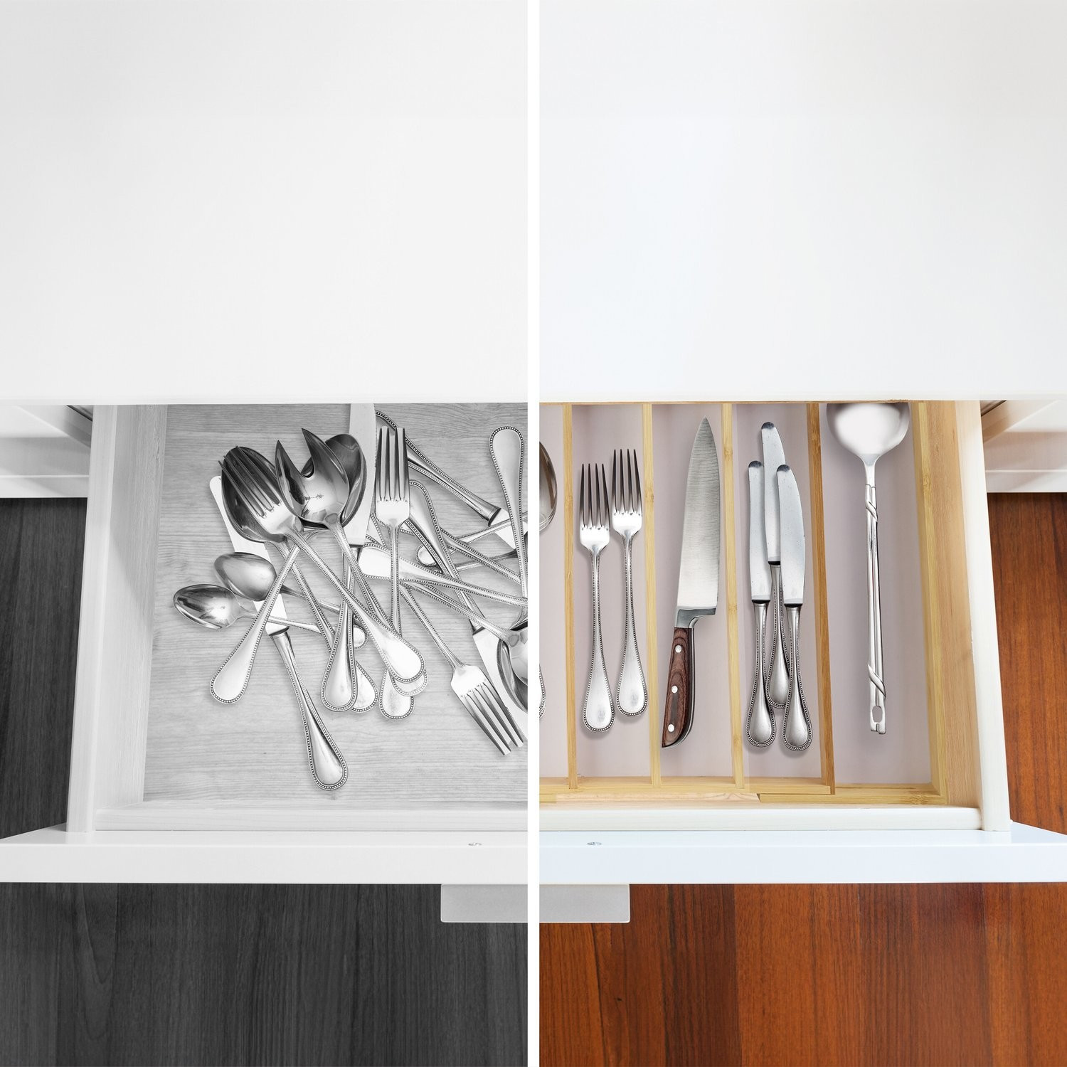 Range-couverts en bambou extensible 40 cm