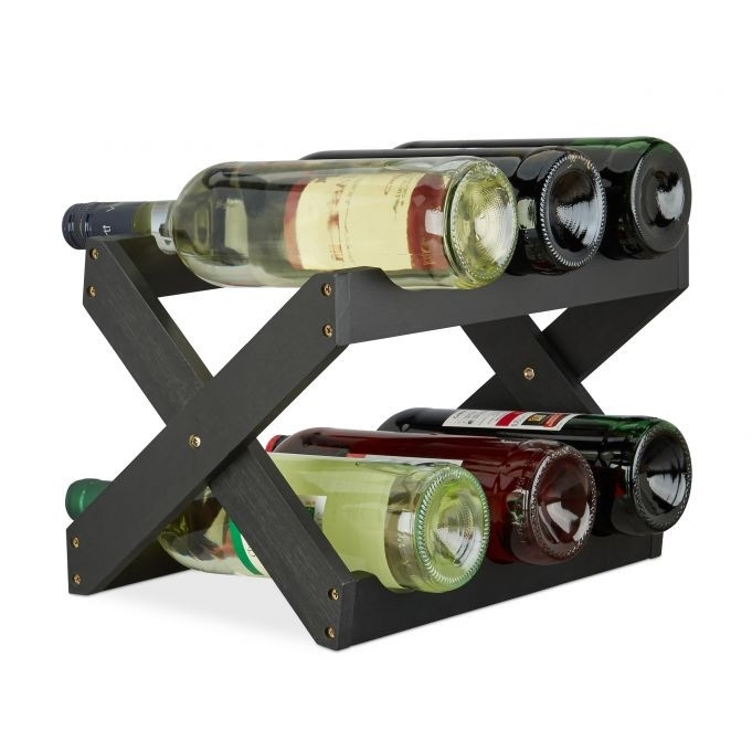 Bamboo wine rack black