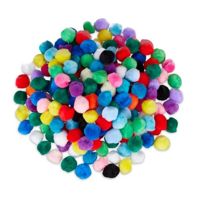 Pompons, farbig, 200 Stück
