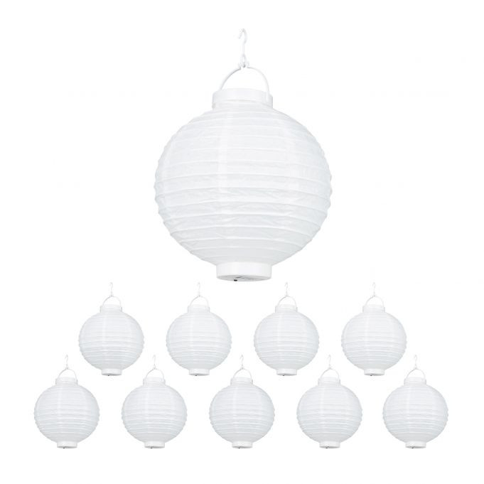 Lanterne LED bianche 10 pezzi