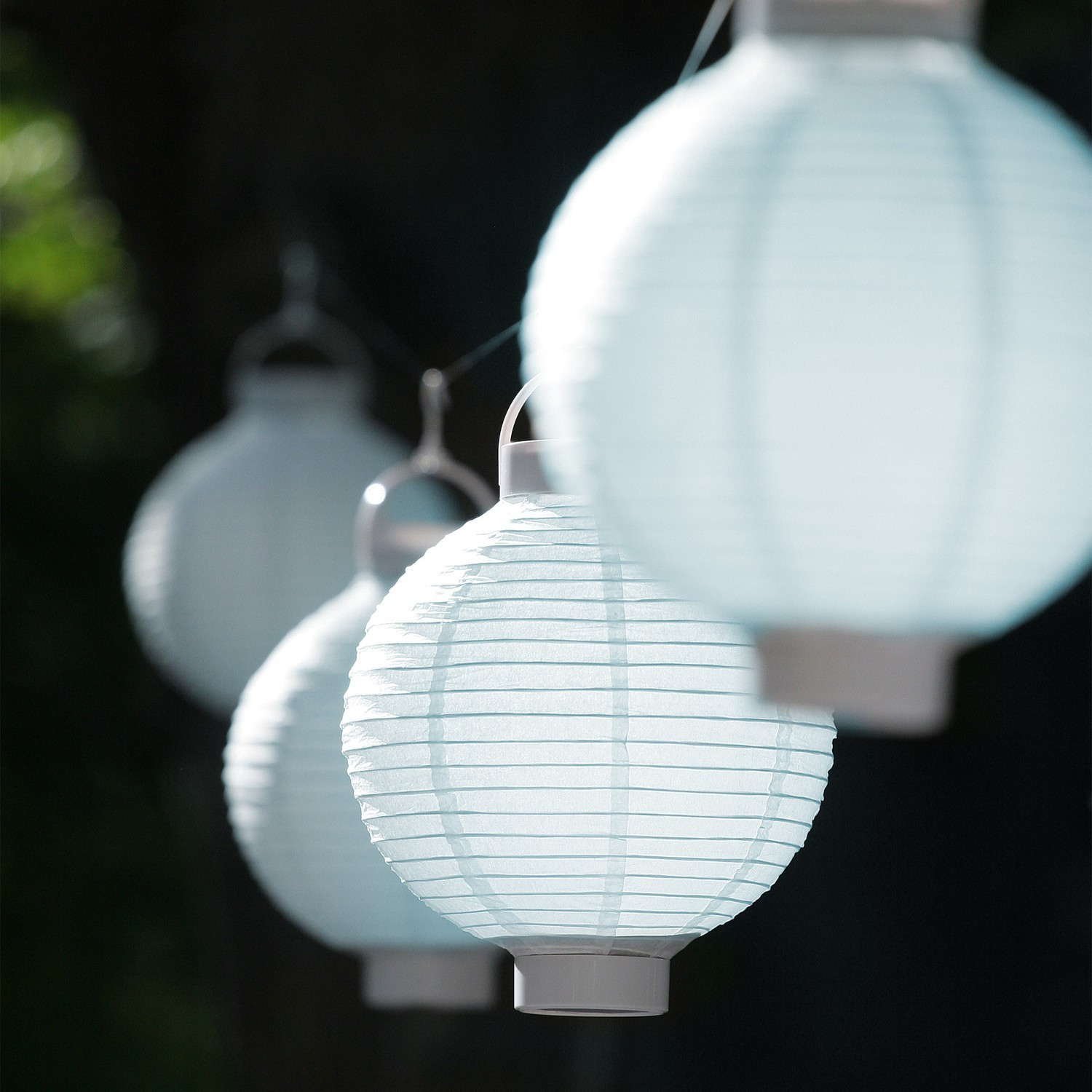Lanternes LED blanches 10 pièces
