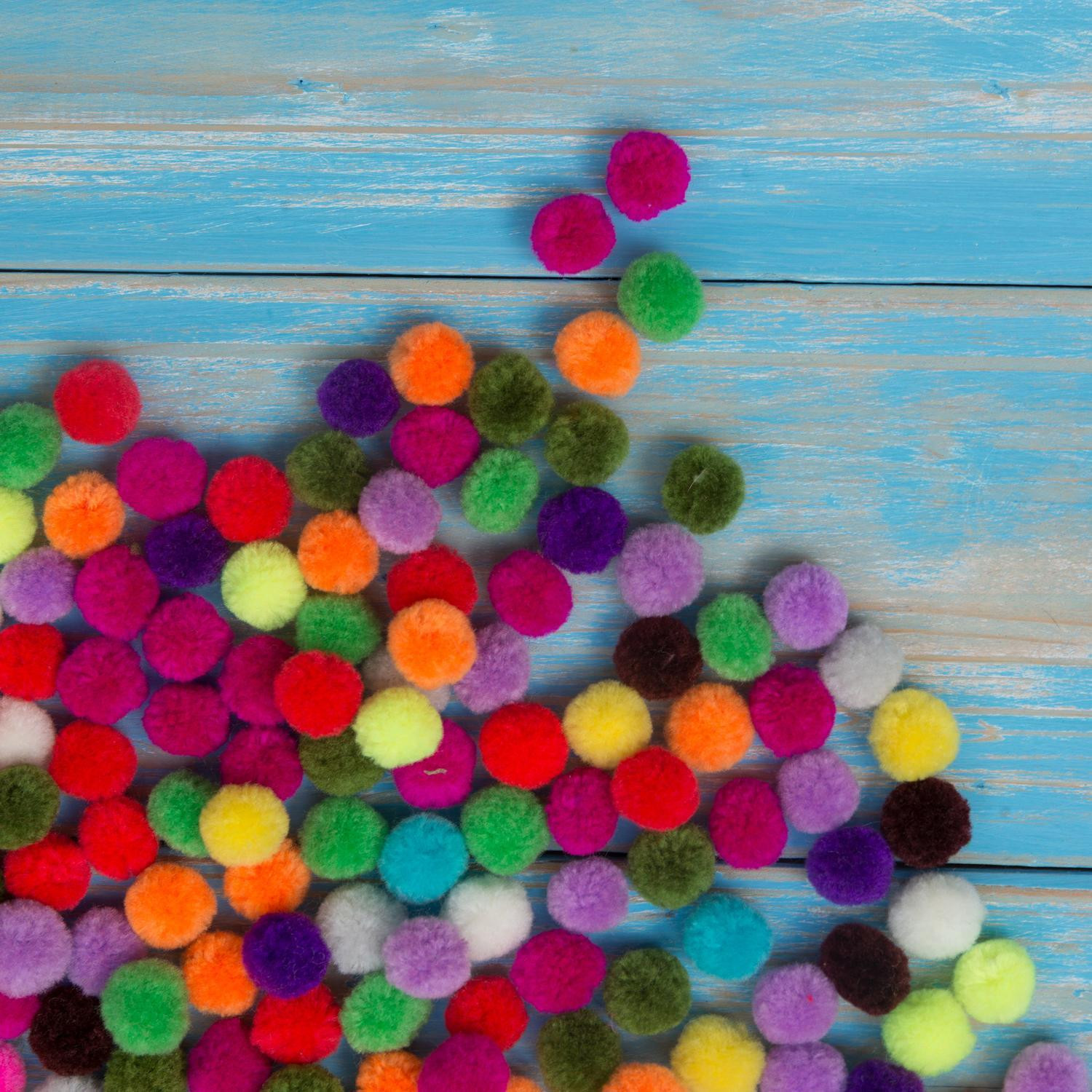 Pompons, farbig, 200 Stück